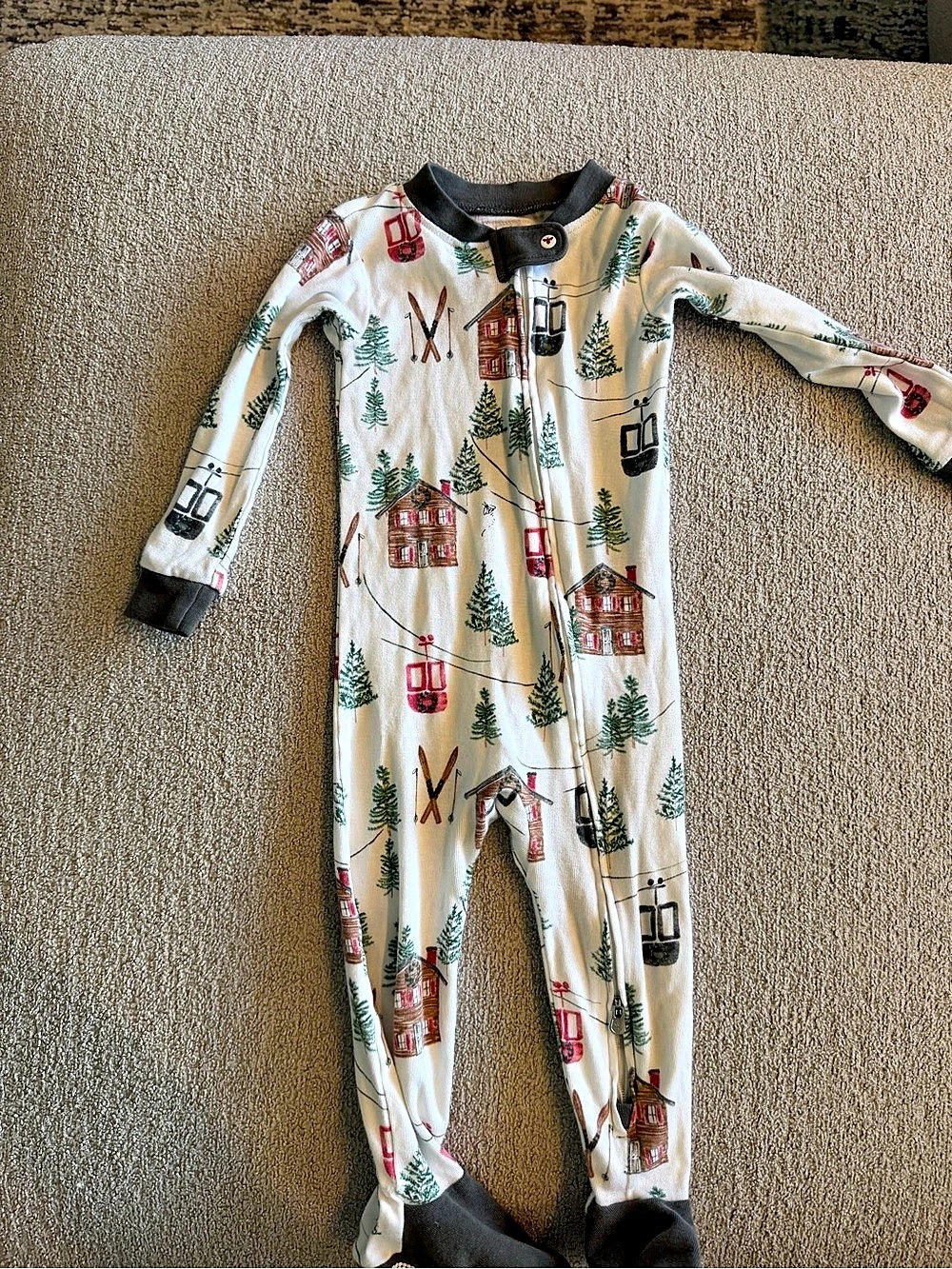 Burt's Bees Baby Ski Chalet Organic Cotton Footed Sleeper Footed Sleeper Cream &